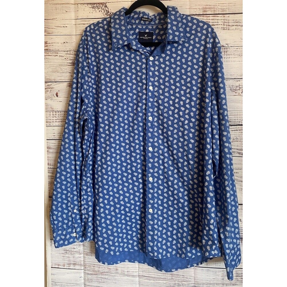 American Eagle Outfitters Long Sleeve Shirt Men XXL Button Down Seriously Soft